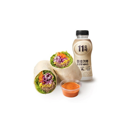 프로틴 한끼 세트(불고기에그 샐러드랩+11곡 미숫가루 프로틴 쉐이크)