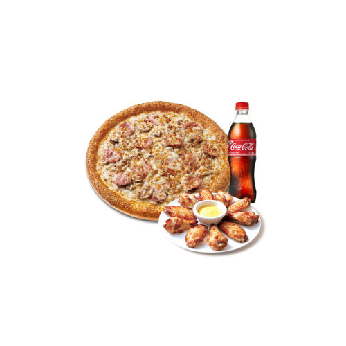 오리지널 햄 머쉬룸 식스 치즈(L)+파파스 윙+코카-콜라500ml