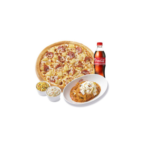 오리지널 하와이안(L)+파파스 파스타(로제)+파파콘샐러드+파파코울슬로+코카-콜라500ml