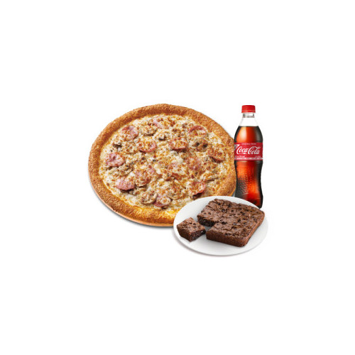 오리지널 햄 머쉬룸 식스 치즈(L)+더블 초코칩 브라우니+코카-콜라500ml