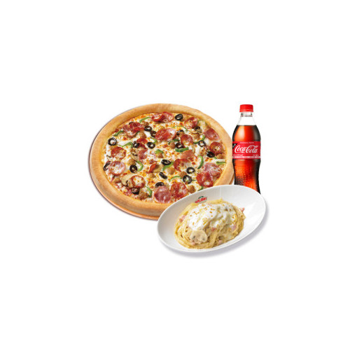 오리지널 수퍼 파파스(L)+파파스 파스타(화이트)+코카-콜라500ml