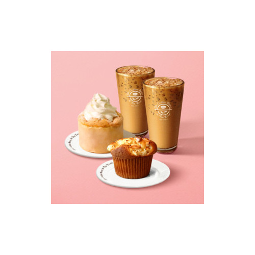 바닐라라떼 (S) 2 + 생크림 카스텔라 + 크림치즈머핀