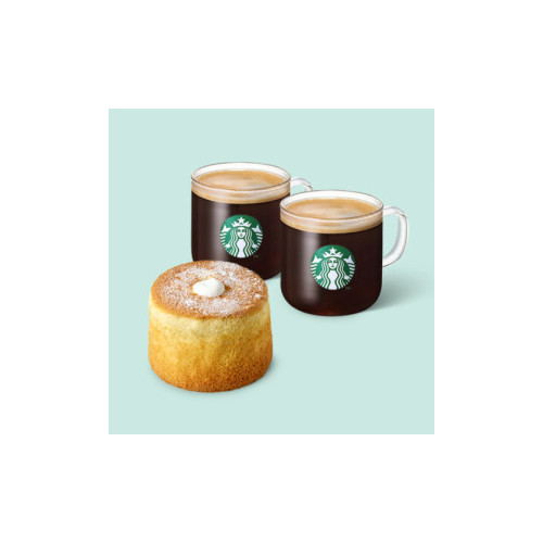 [부드러운 디저트(HOT)] 카페 아메리카노T 2잔+부드러운 생크림 카스텔라