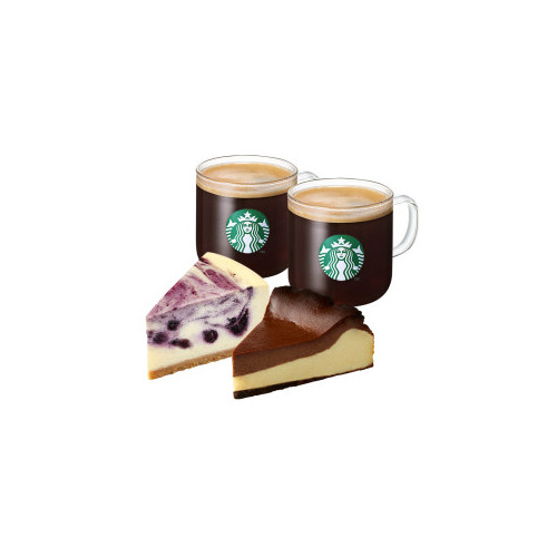 [생일 축하합니다] 카페 아메리카노T 2잔 + 블루베리마블치즈케이크 + 바스크초코치즈케이크