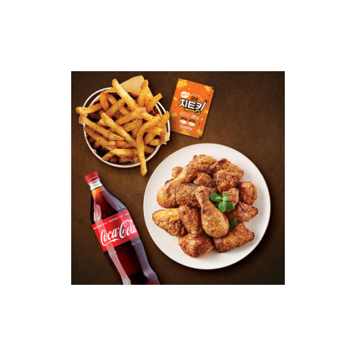 고추바사삭+매콤치즈 케이준감자+콜라1.25L