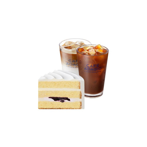 블루베리 조각세트(마이넘버원 블루베리 요거트 조각케이크+아이스 아메리카노+아이스 카페라떼)