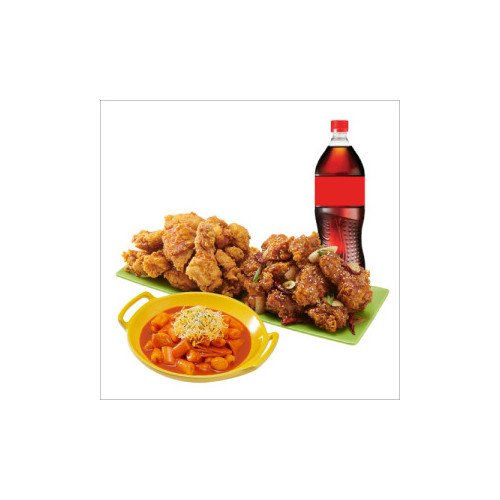 (오리지널/순살)반반치킨(후라이드/깐풍)+떡볶이+콜라1.25L