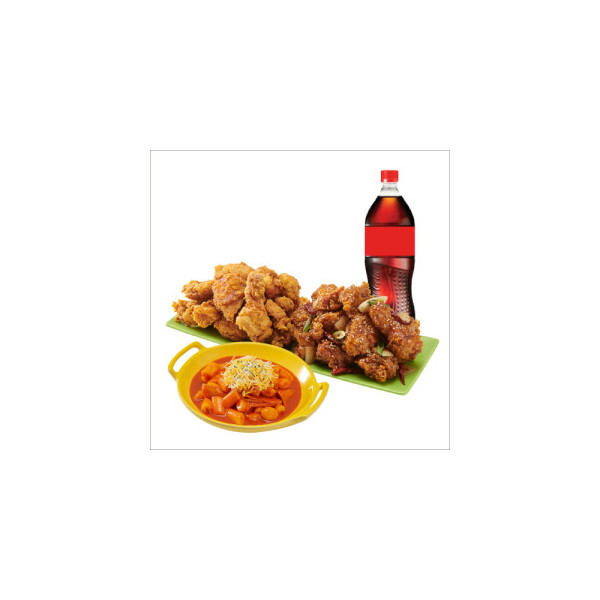 (오리지널/순살)반반치킨(후라이드/깐풍)+떡볶이+콜라1.25L