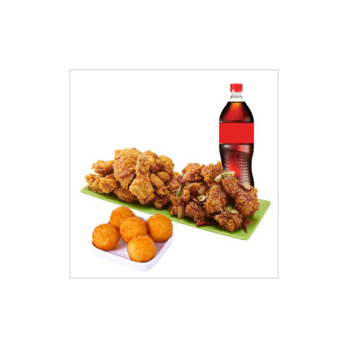 (오리지널/순살)반반치킨(후라이드/깐풍)+오리지널치즈볼+콜라1.25L