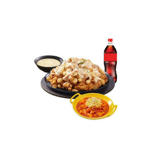 (레귤러/순살)갈릭 인 더 딥+떡볶이+콜라1.25L