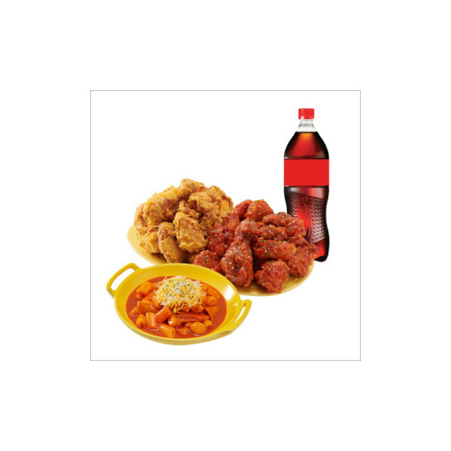 (오리지널/순살)반반치킨(후라이드/양념)+떡볶이+콜라1.25L