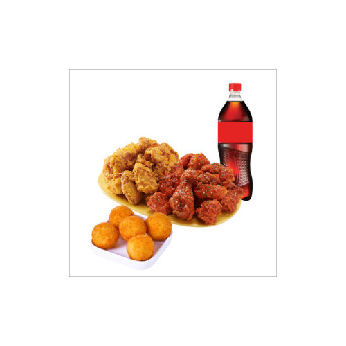 (오리지널/순살)반반치킨(후라이드/양념)+오리지널치즈볼+콜라1.25L