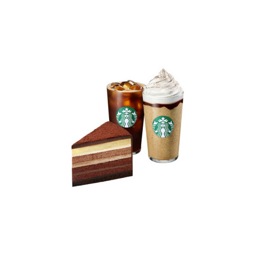 [시원한 당충전 세트] 아이스카페아메리카노T+칩앤칩모카프라푸치노T+진한가나슈9레이어케이크