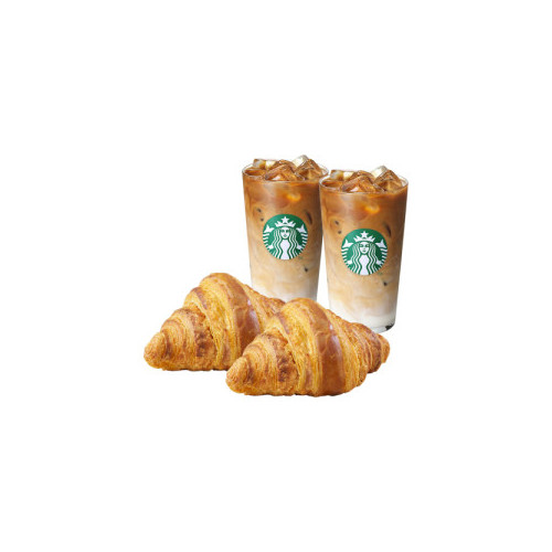 [라떼 & 크루아상] 아이스 카페 라떼 T 2잔 + 프렌치 크루아상 2개