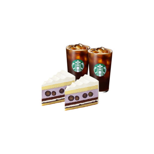 [행복을 담아]아이스 카페 아메리카노 T 2잔 + 블랙 사파이어 쏙 케이크 2개